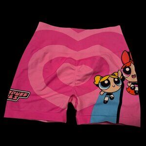 Powerpuff Girls x Criminal Damage Pink Cartoon Graphic Shorts Womens L